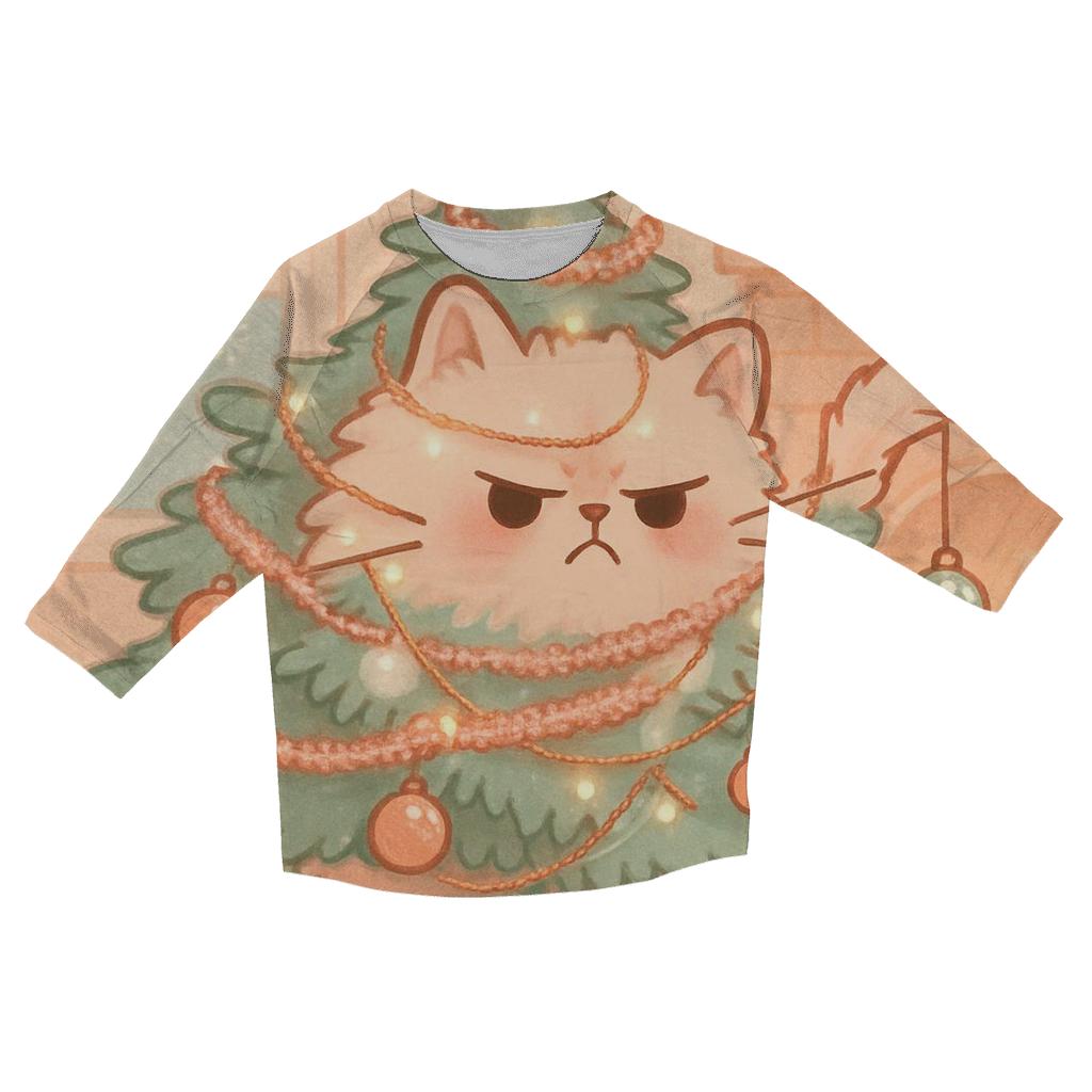 Grumpy Cat Tangle In The Tree casual three quarter sleeve shirts