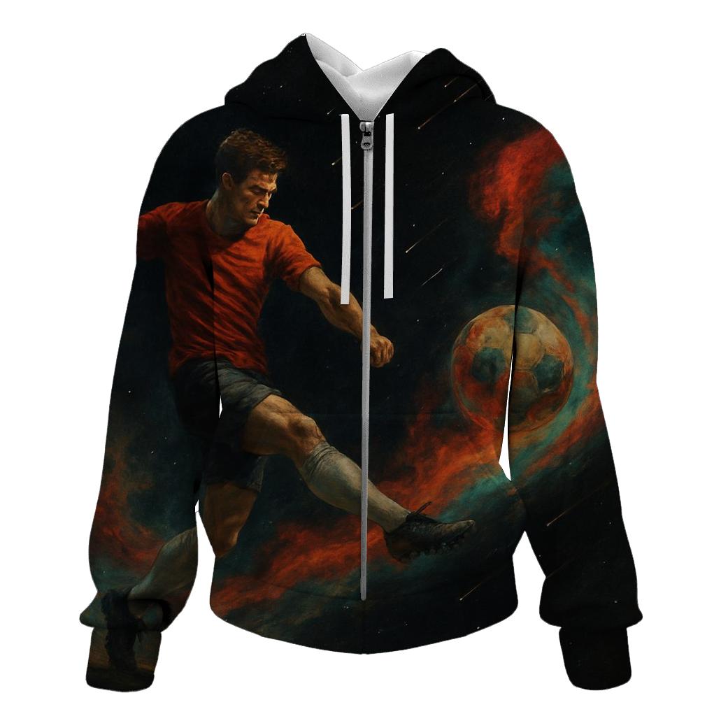 Galactic Soccer Nebula Kickoff zip-up hoodies