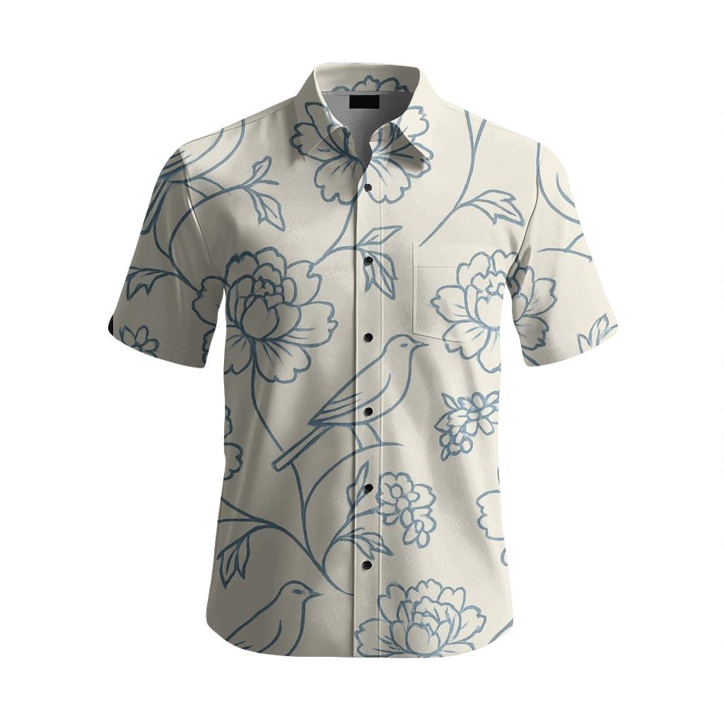 Botanical Chinoiserie Aviary Toile unique embroidered patterns