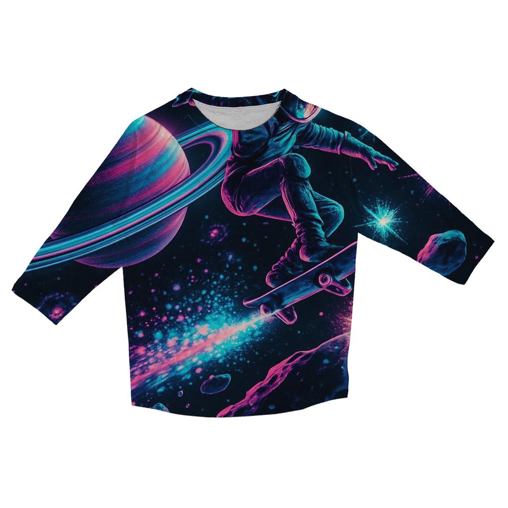 Cosmic Skater On The Saturn Highway stylish quarter sleeve tops