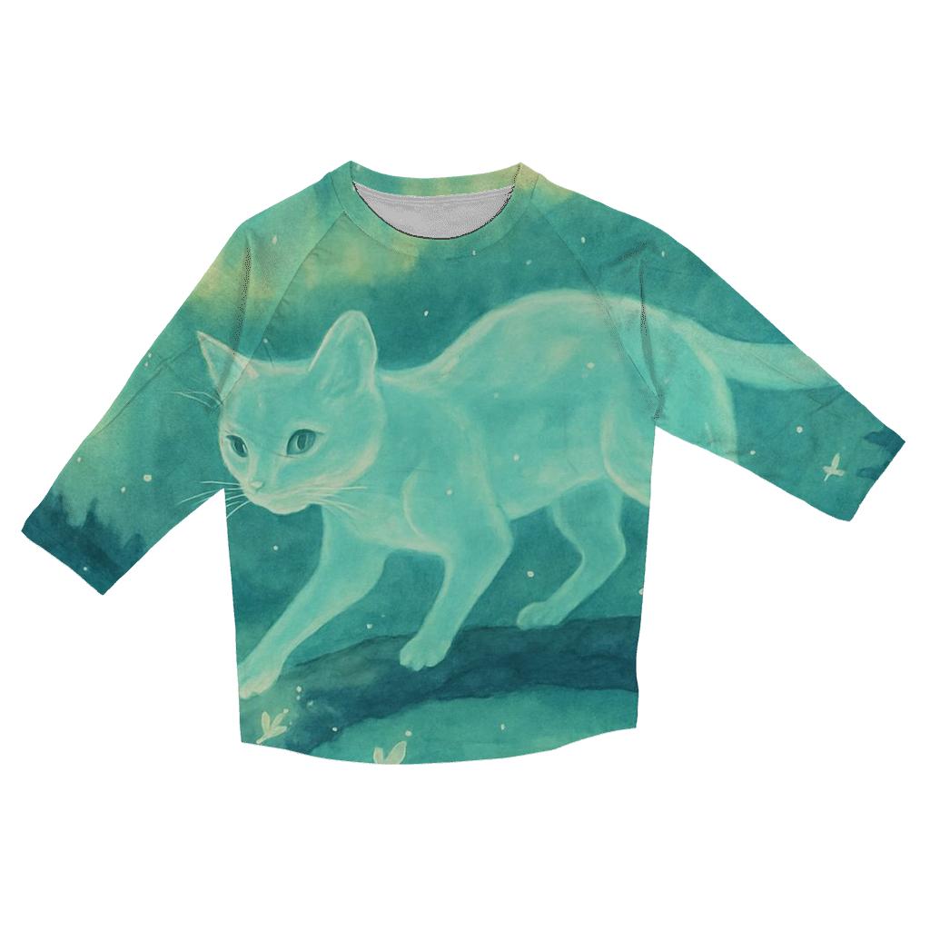 Aurora Forest Spirit Cat personalized 3/4 sleeve tees