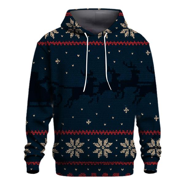 Midnight Sleigh Silhouette Bands Design premium hoodies