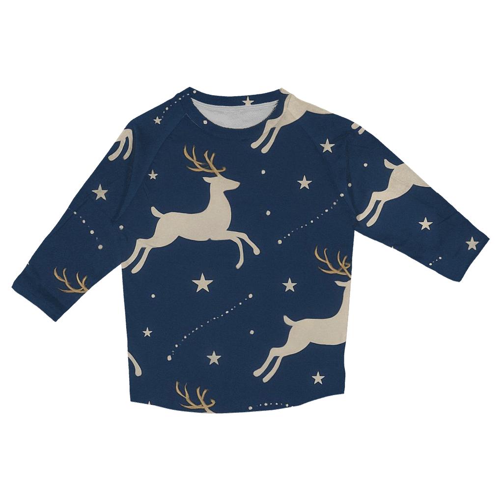 Reindeer Silhouette Constellations stylish quarter sleeve tops