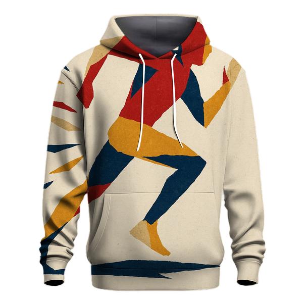 Kinetic Paper Collage Runner zip-up hoodies