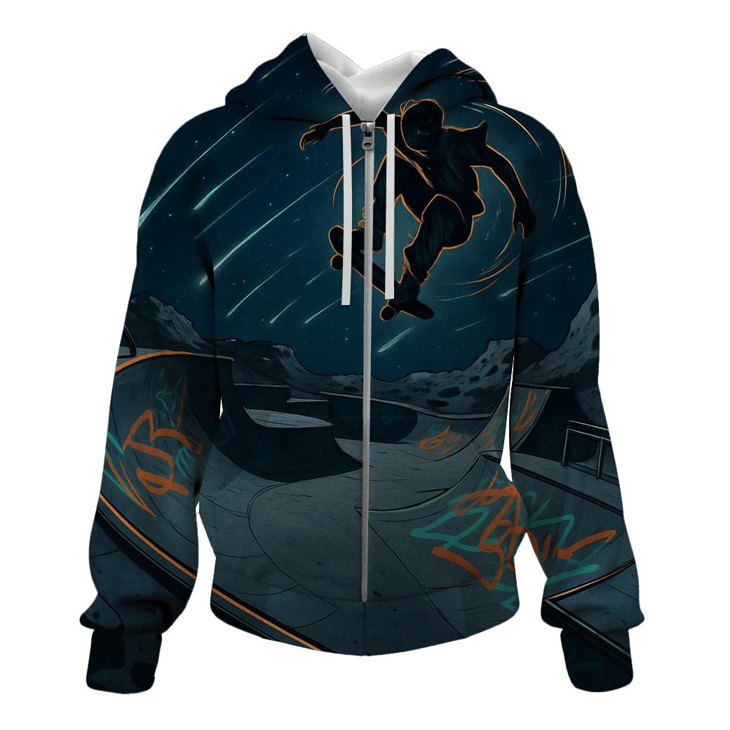 Meteor Shower Skate Park zip-up hoodies