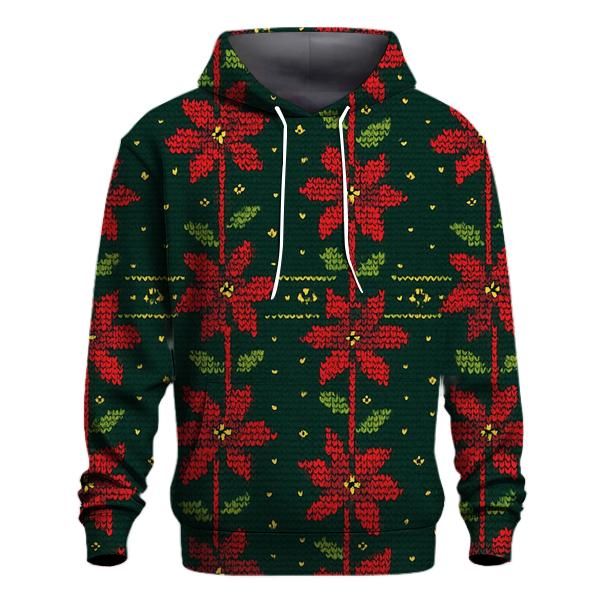 Poinsettia Zigzag Ladder Design zip-up hoodies