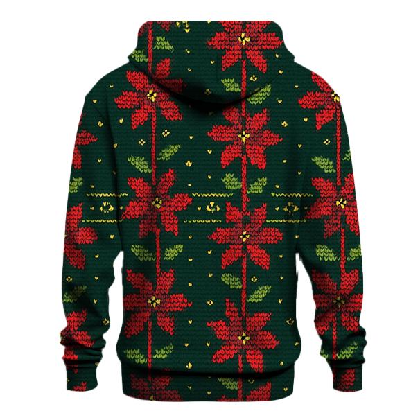 Poinsettia Zigzag Ladder Design zip-up hoodies