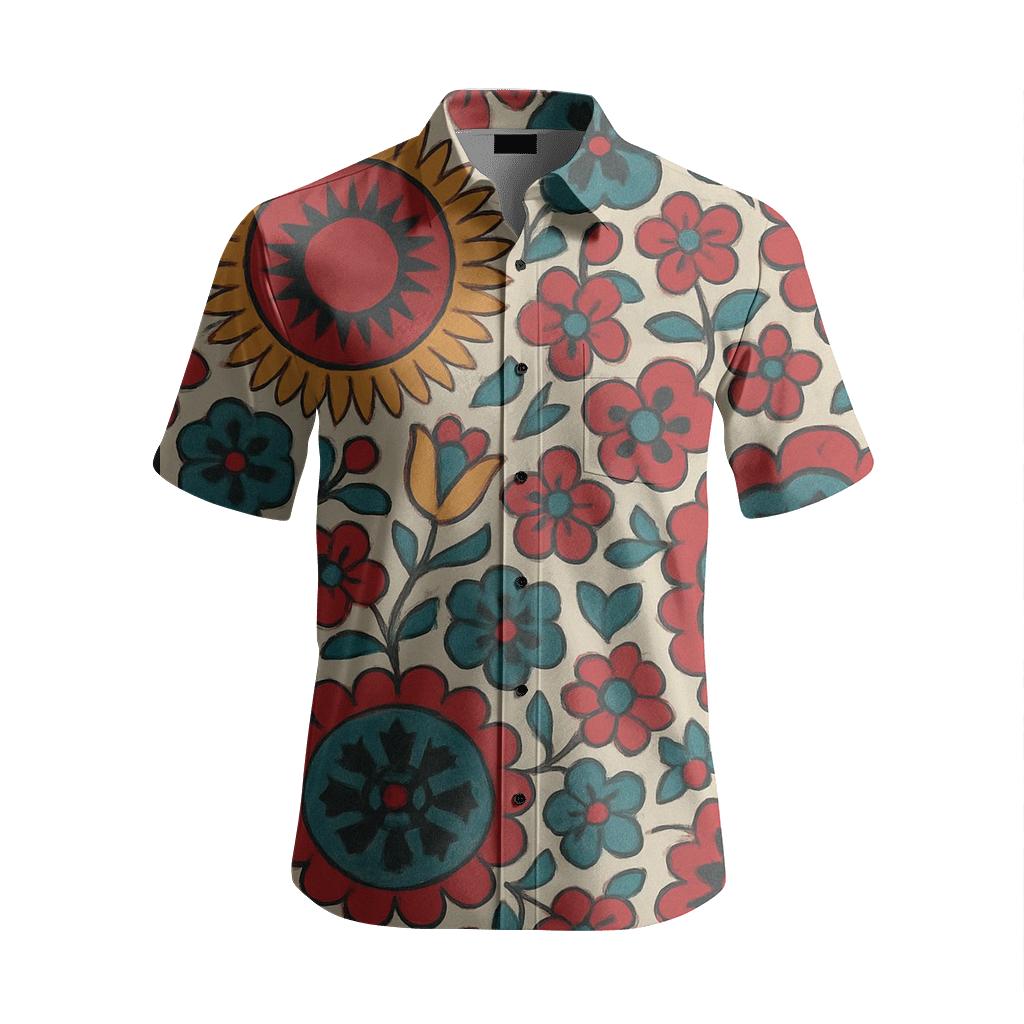 Kaleidoscopic Suzani Sunburst Repeat custom embroidered shirts