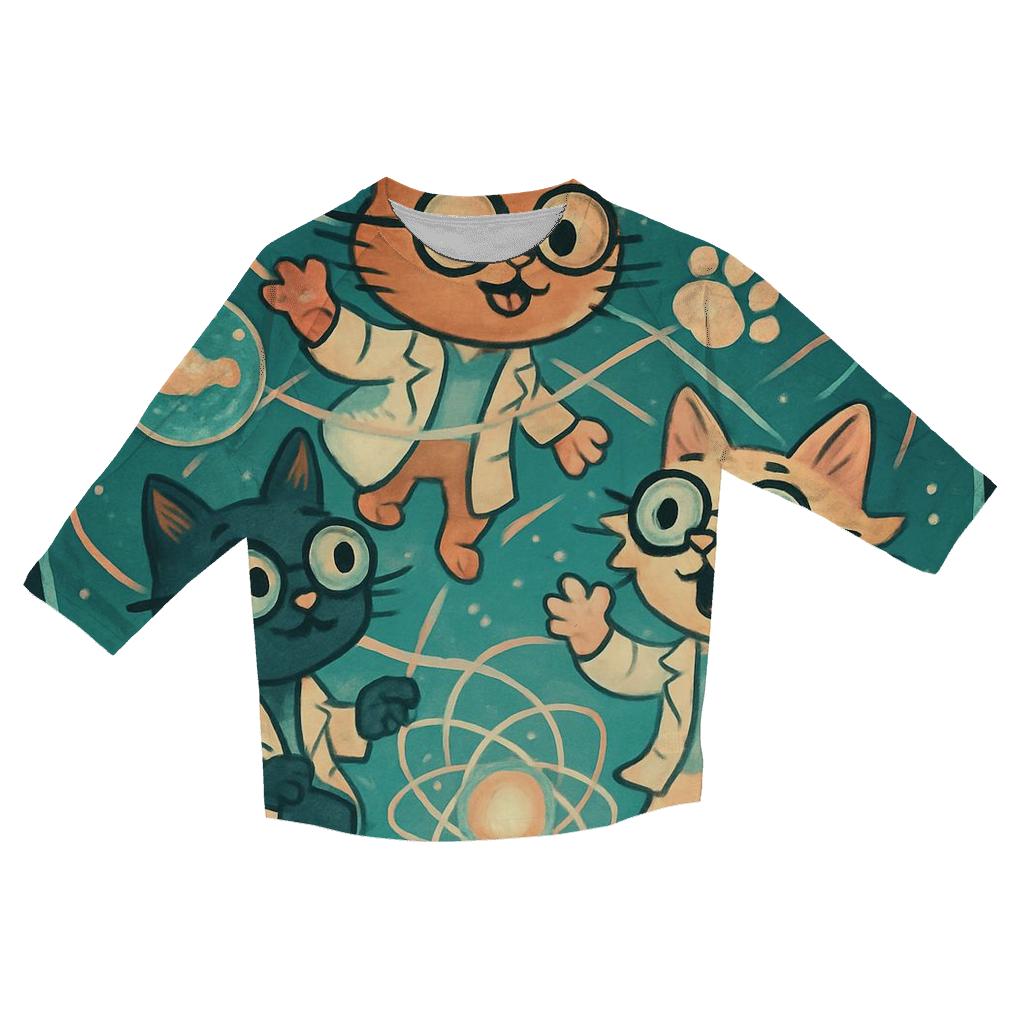Quantum Lab Scientist Cats cotton quarter sleeve shirts