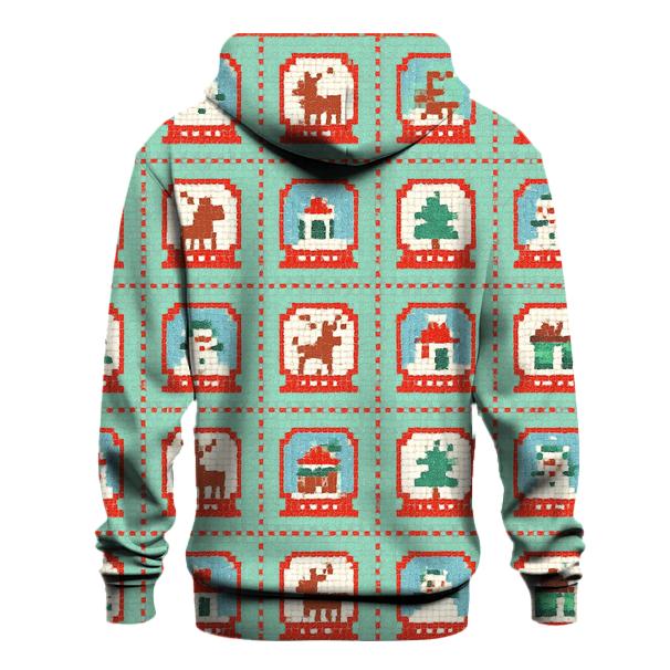 Snow Globe Window Grid Design graphic hoodies