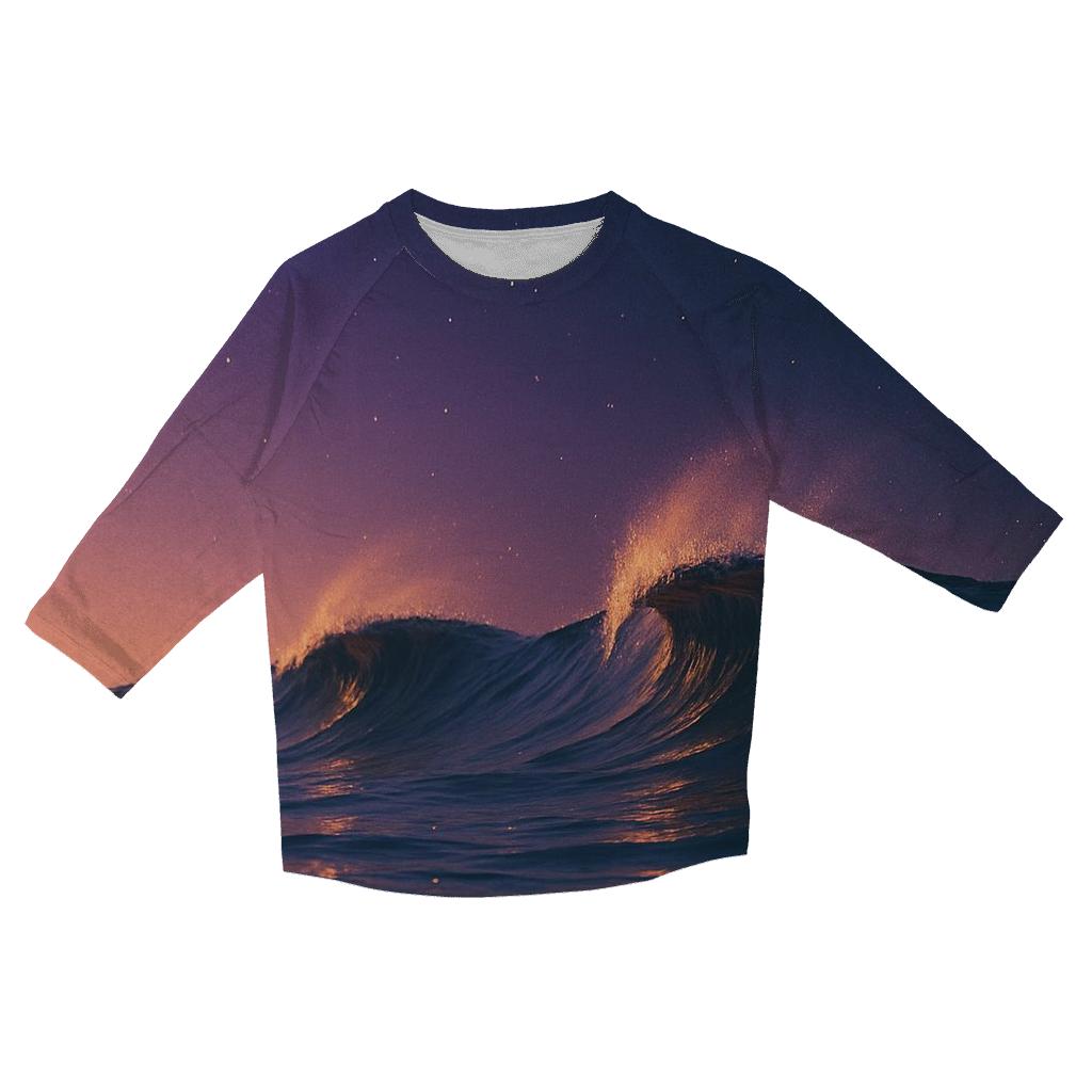 Twilight Waves And Starlit Surf stylish quarter sleeve tops