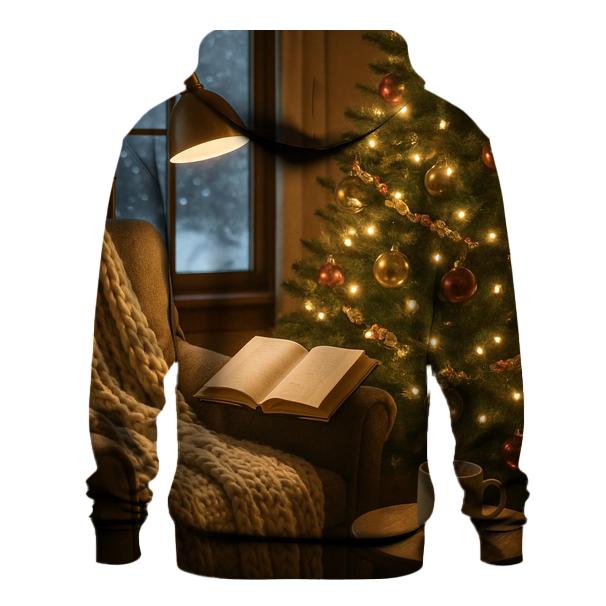 Cozy Reading Nook With Christmas Tree premium hoodies