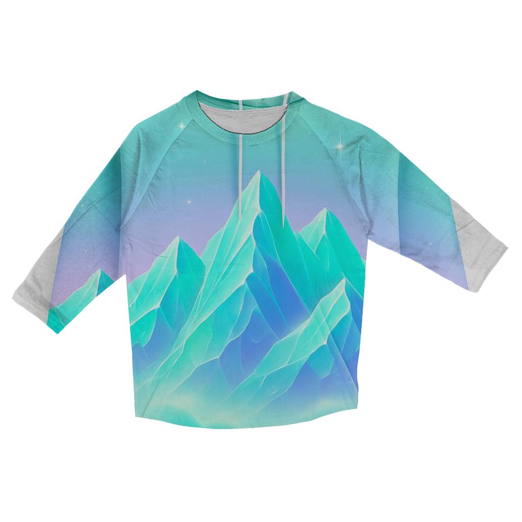 Iridescent Mountain Veil casual three quarter sleeve shirts