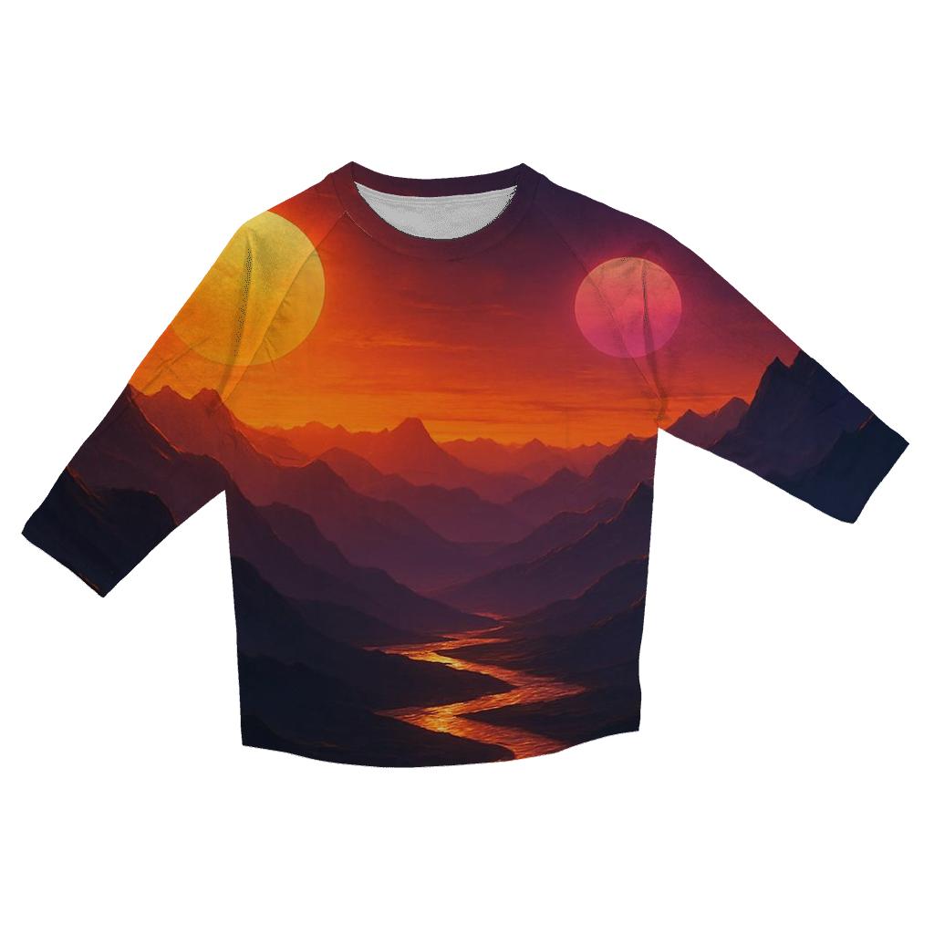 Valley Of Twin Suns casual three quarter sleeve shirts