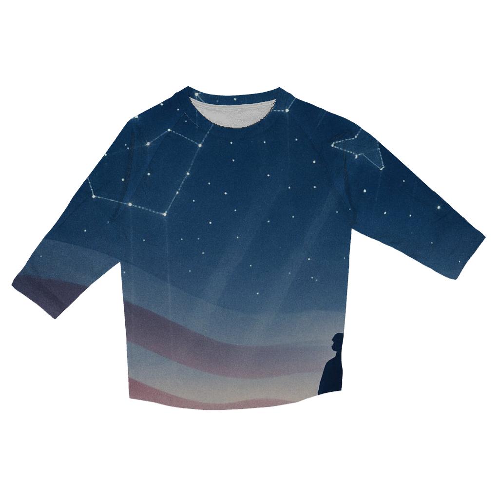 Dog Tag Constellations In Flag Night designer 3/4 sleeve blouses