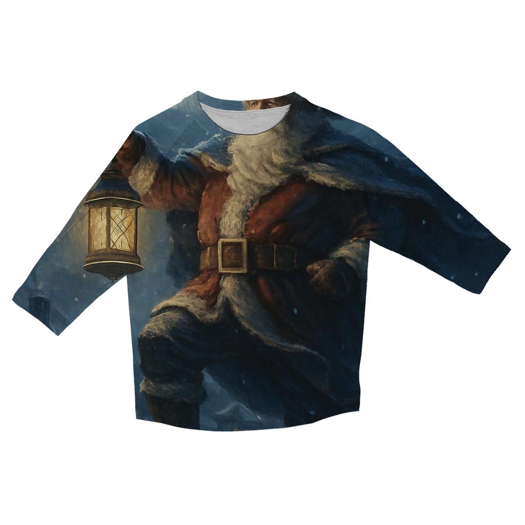 Midnight Guardian Santa On Rooftop stylish quarter sleeve tops
