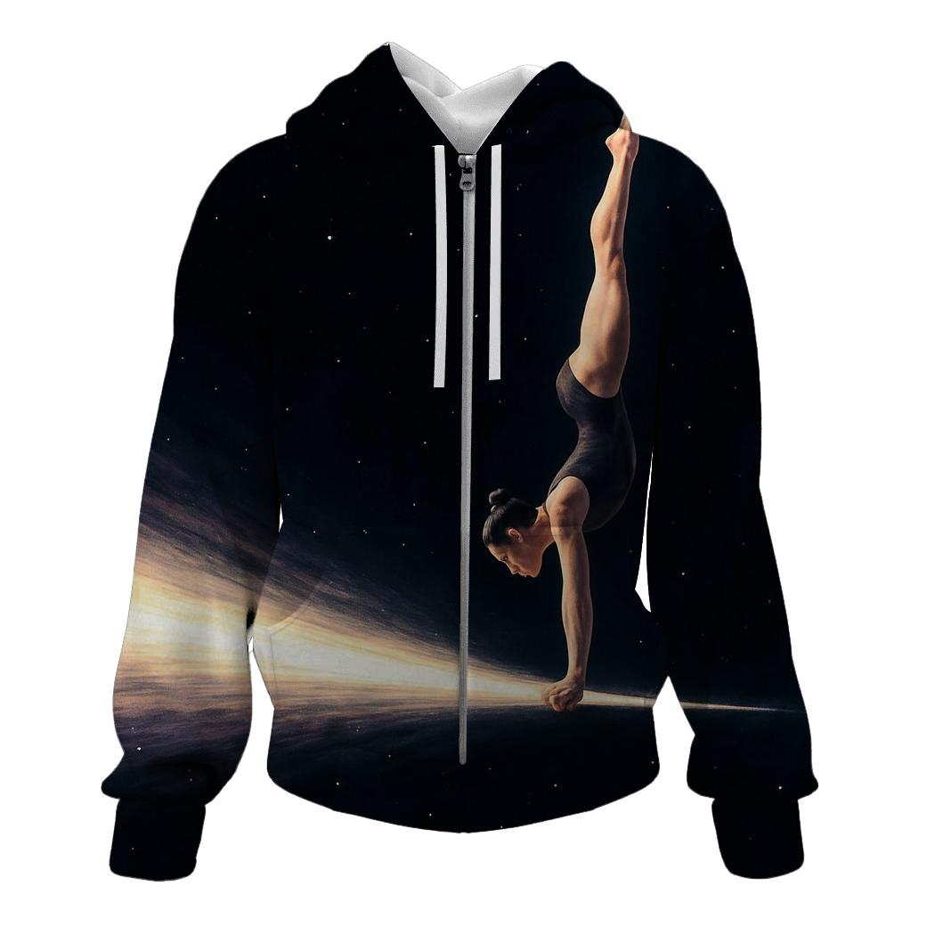 Comet Trail Gymnastics Beam printed hoodies