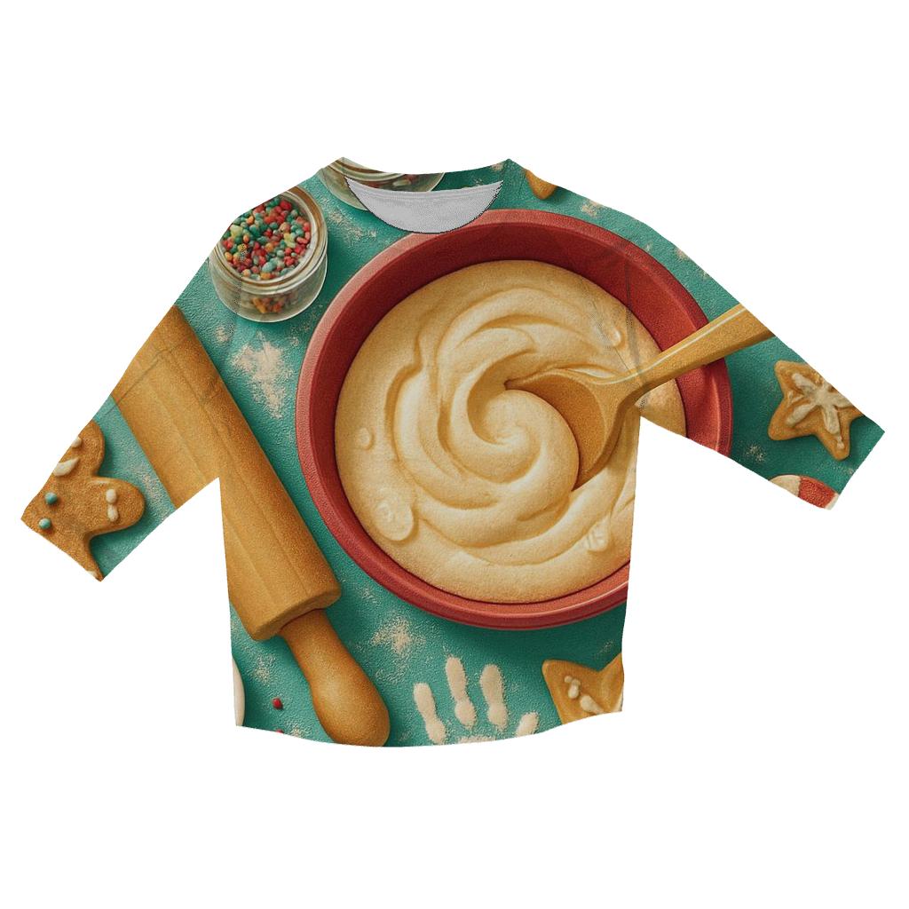 Holiday Kitchen Cookie Chaos trendy 3/4 sleeve tops