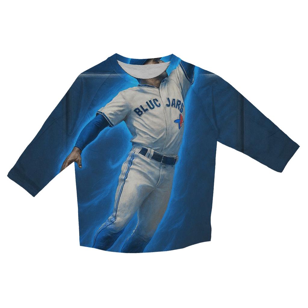 Halo Catch At The Wall Blue Jays stylish quarter sleeve tops