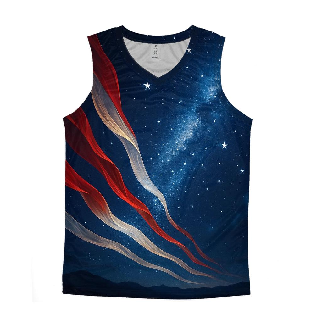 Celestial Stripes Horizon sports performance tank tops