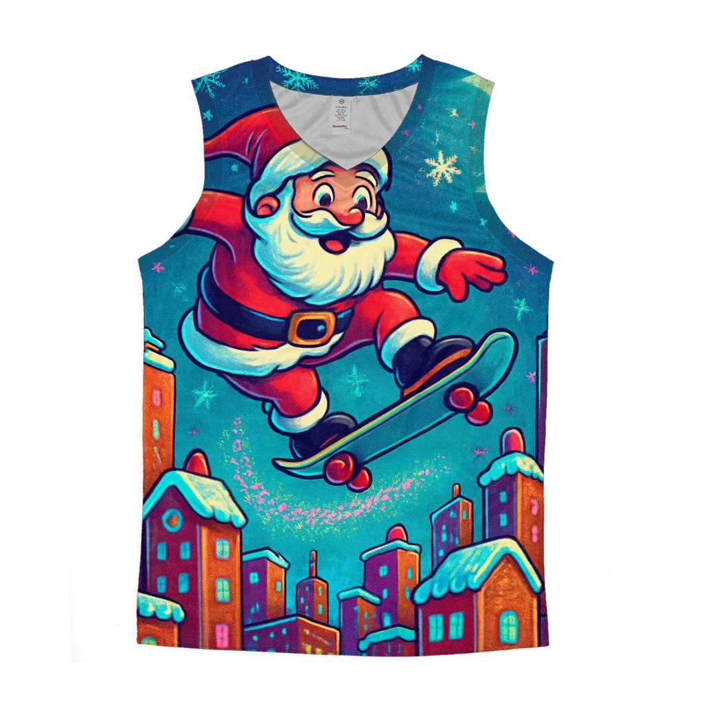 Gingerbread City Rooftop Delivery trendy fitted tank tops