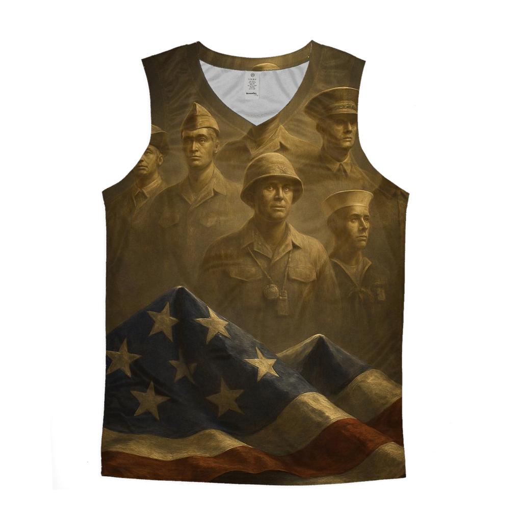 Rising From The Folded Flag cotton sleeveless tops