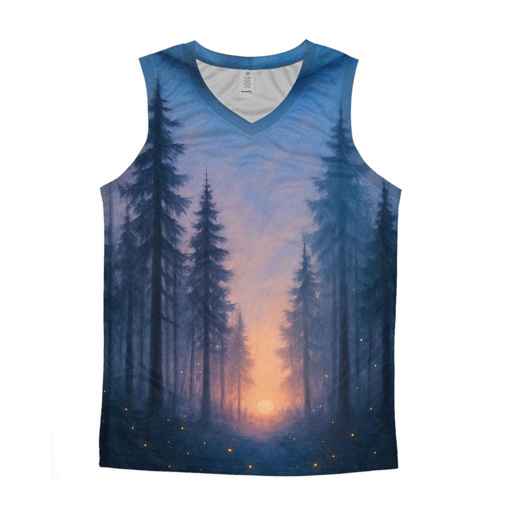 Forest Glow At Falling Sun cotton sleeveless tops