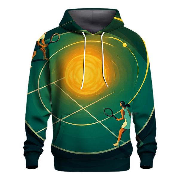 Cosmic Tennis Rally Orbit printed hoodies