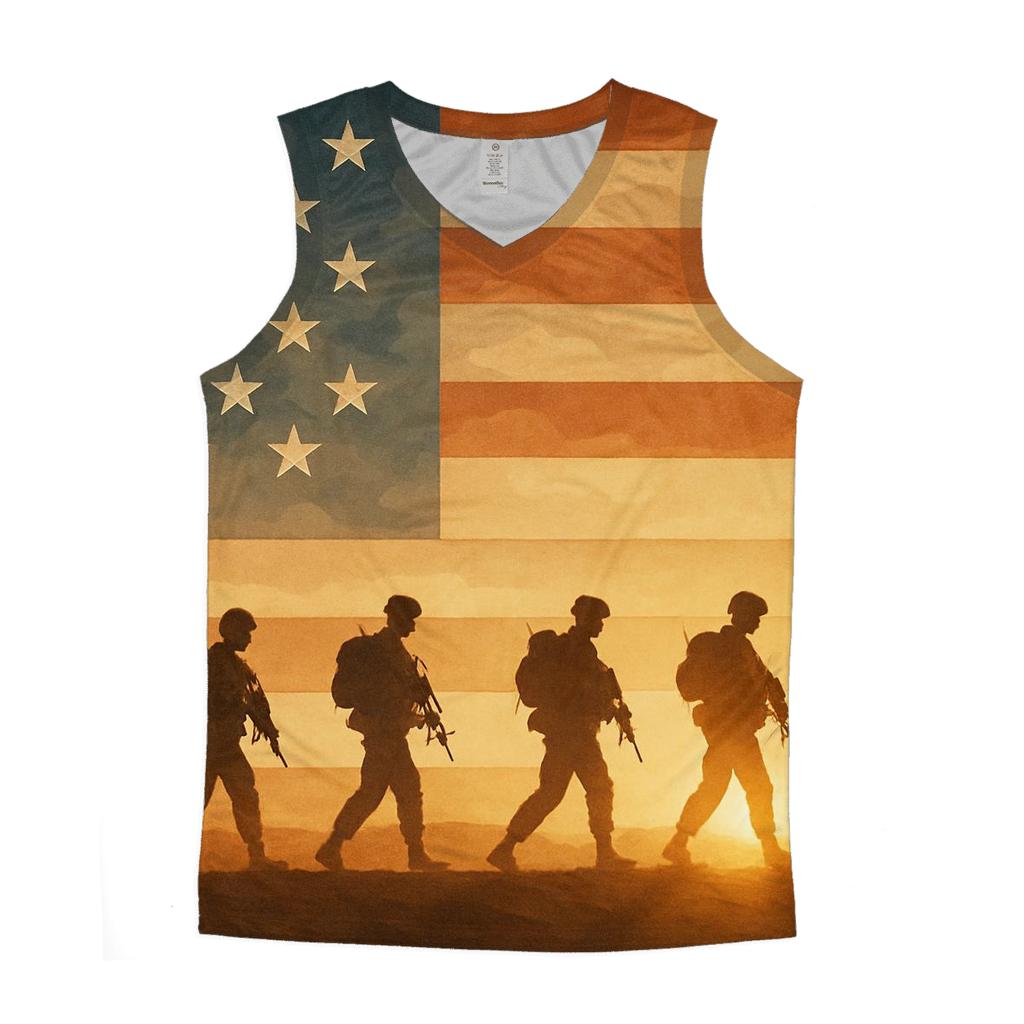 Desert Camo Stripes Patrol casual summer tank tops