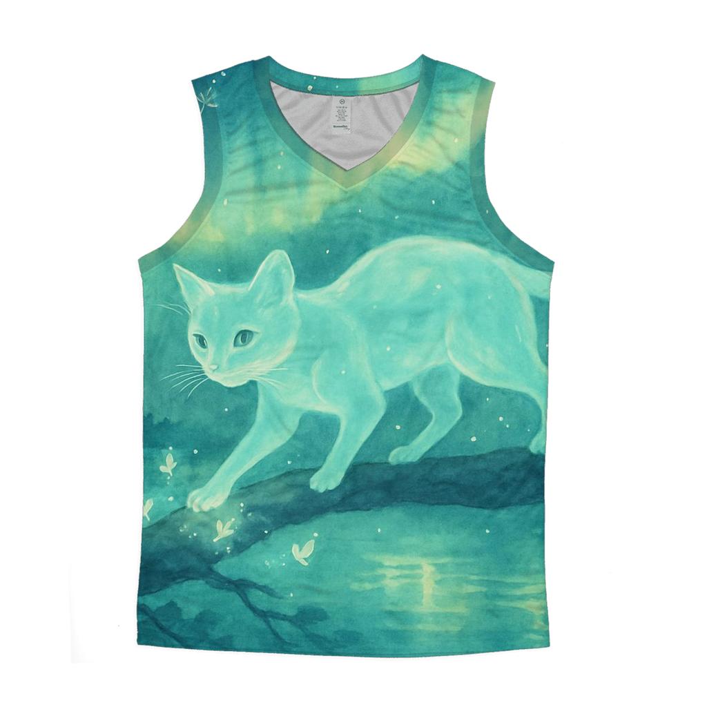 Aurora Forest Spirit Cat stylish racerback tanks