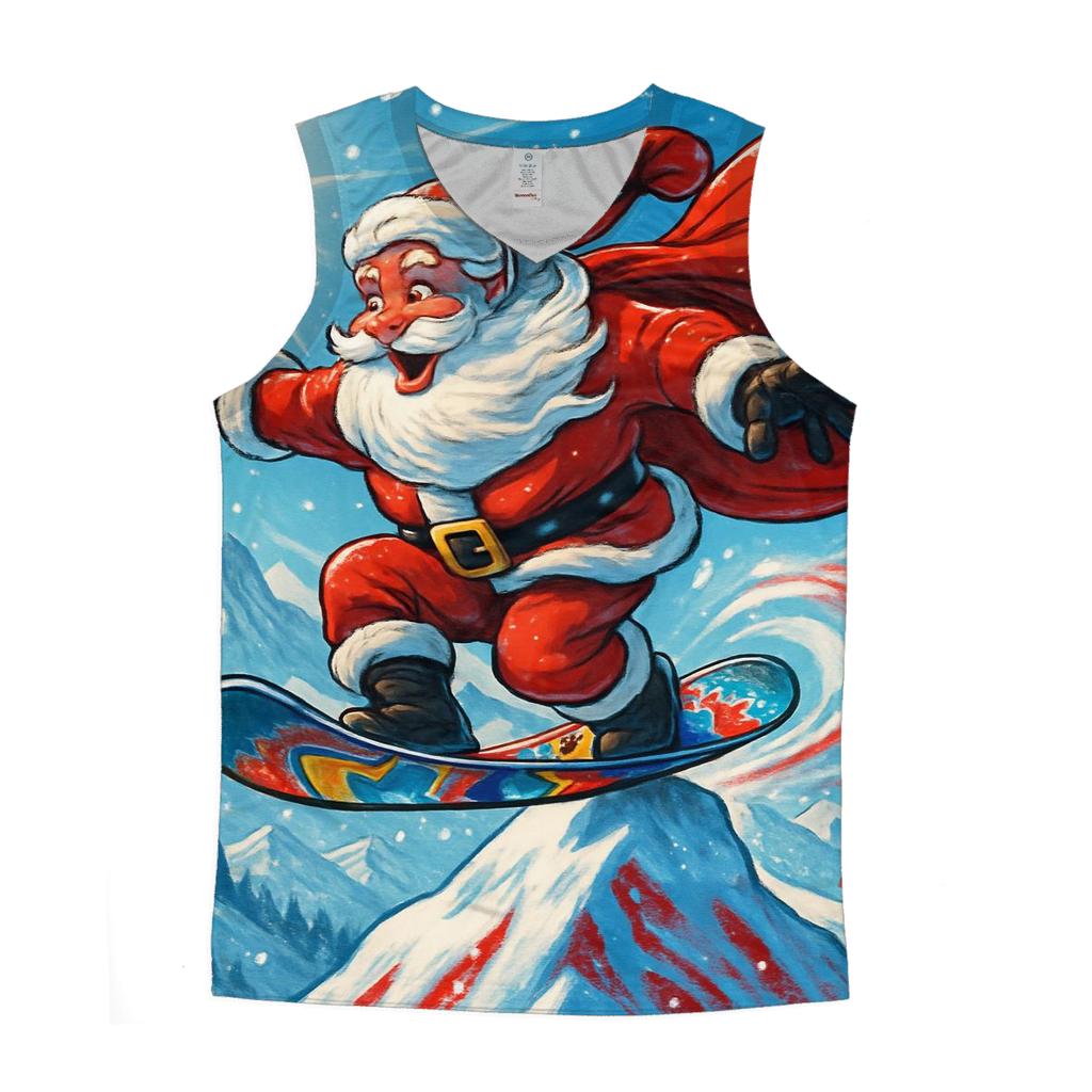 Mountain Summit Snowboard Santa trendy fitted tank tops