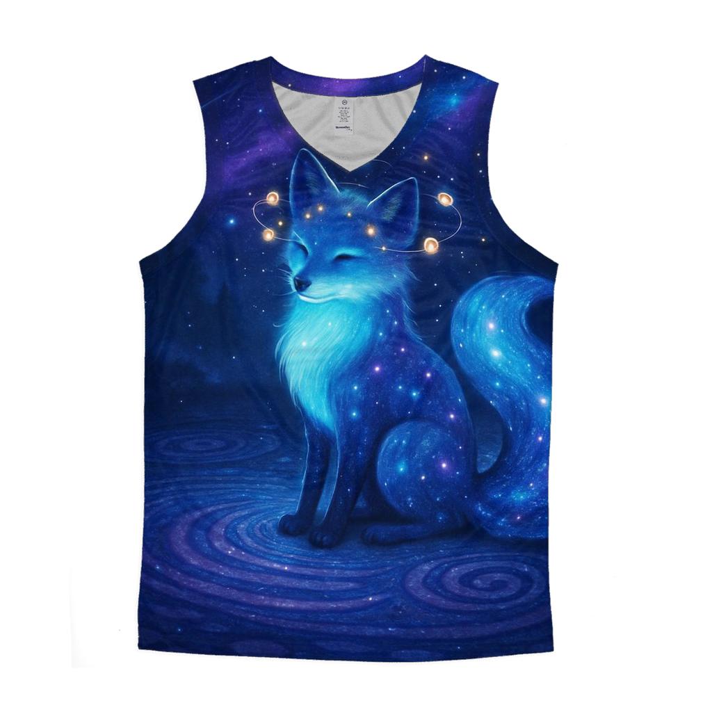 Stargazer Fox In The Spiral Clearing graphic print tank tops