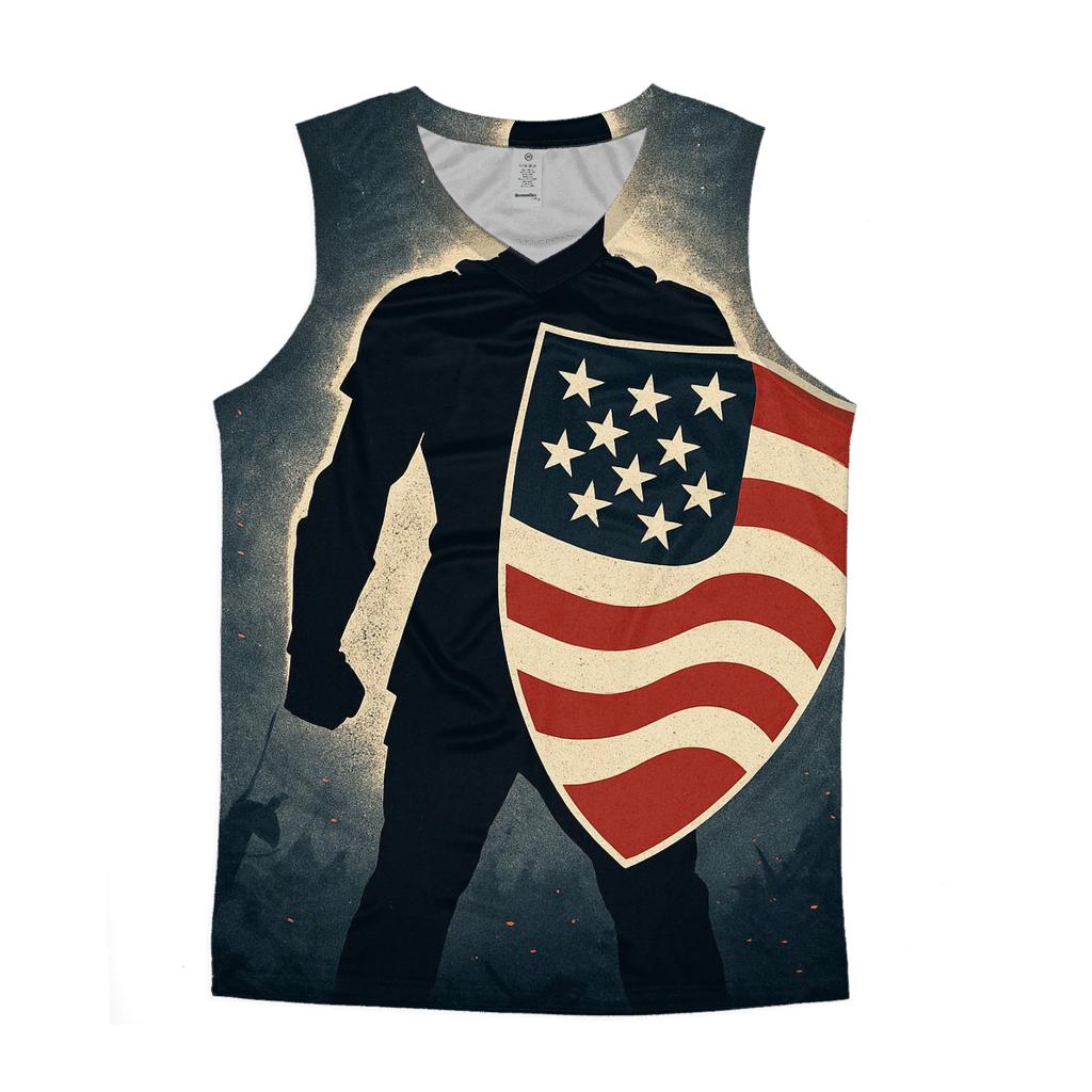 Liberty Shield Warrior Silhouette sports performance tank tops