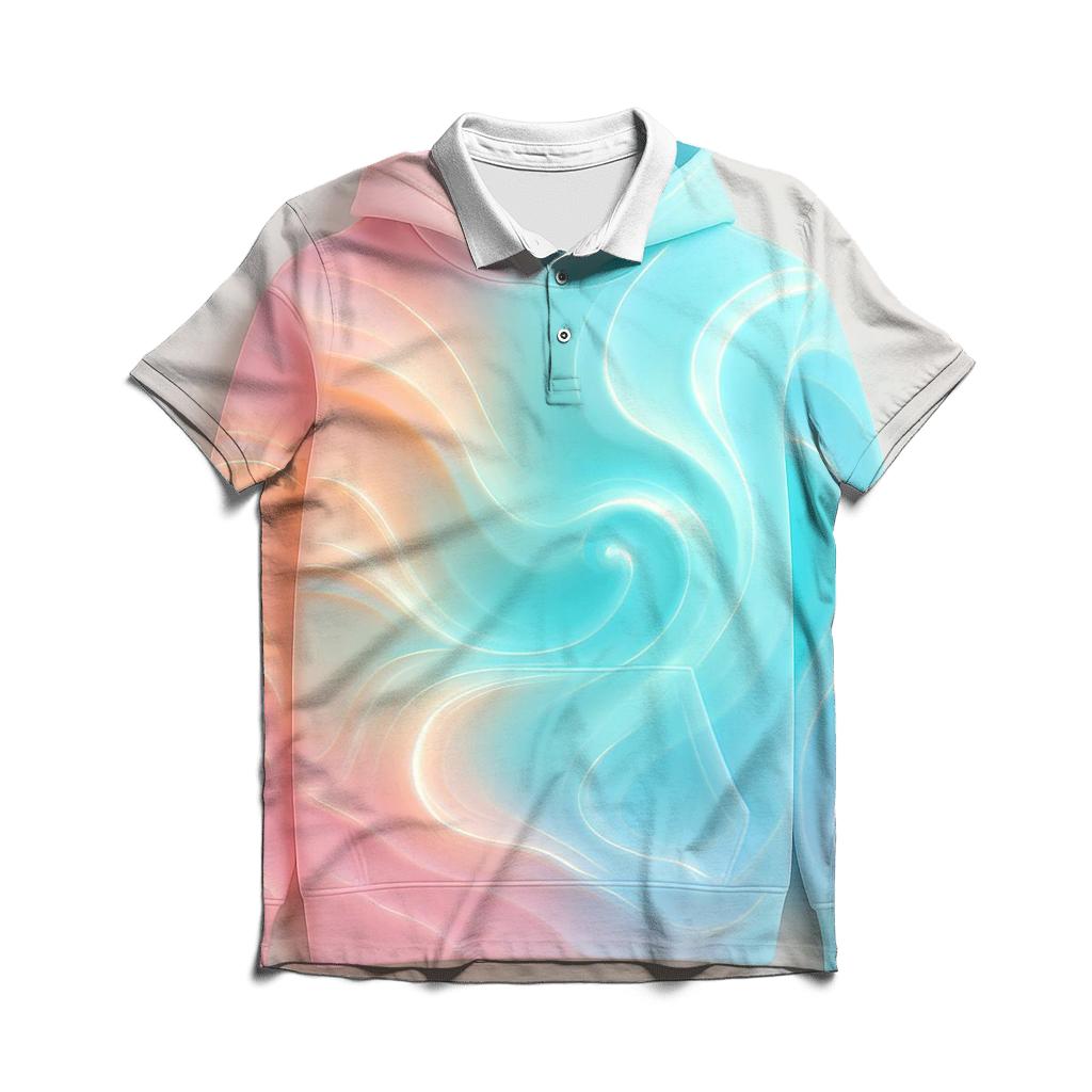 Aurora Tidal Gradient embroidered polo tops