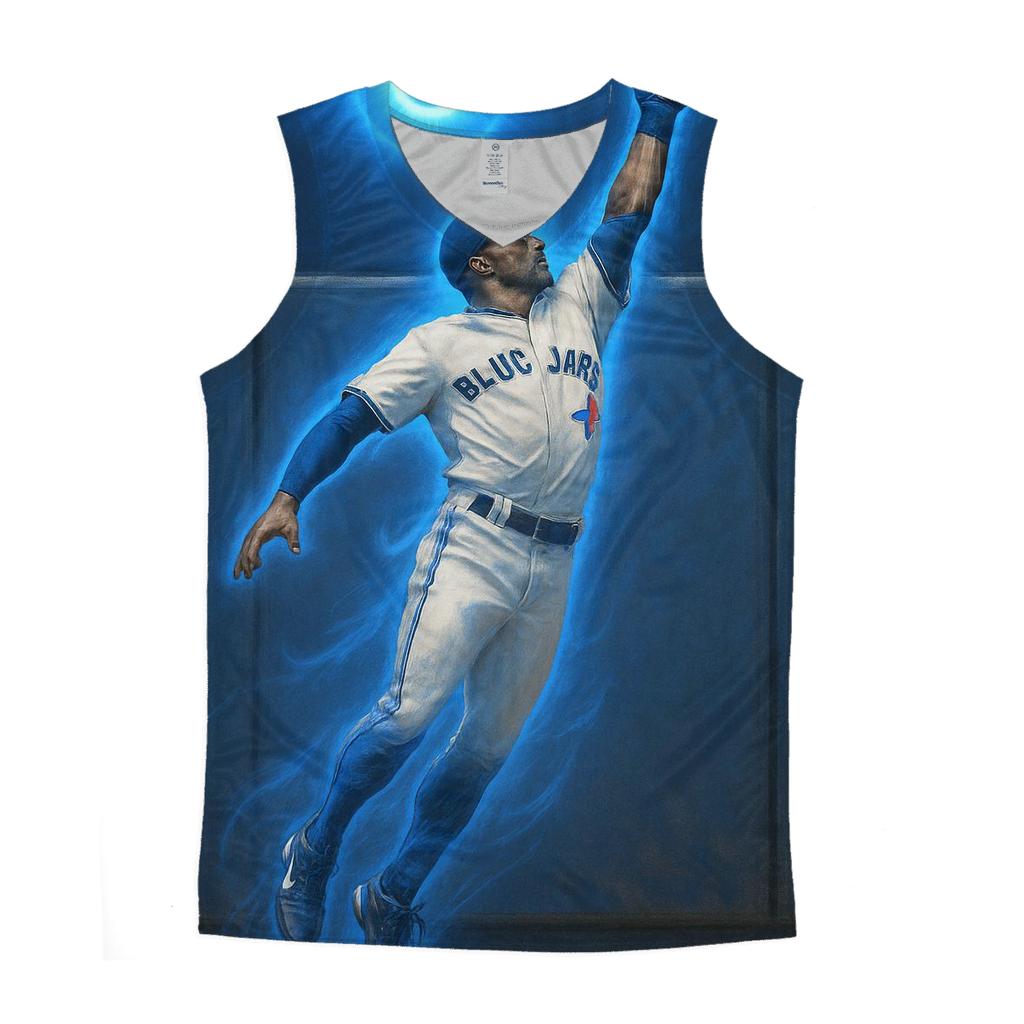 Halo Catch At The Wall Blue Jays trendy fitted tank tops
