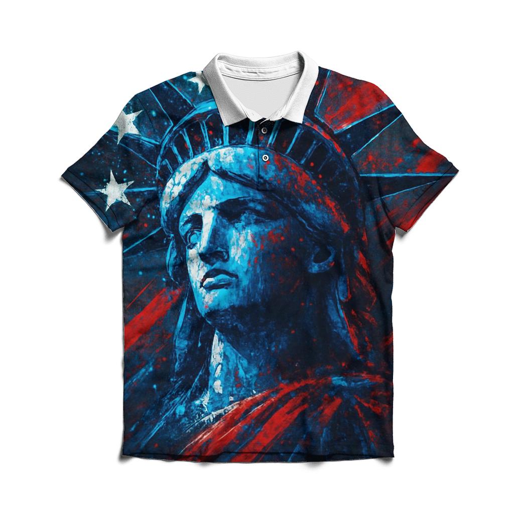 Urban Liberty Graffiti Flag stylish collar polo tees