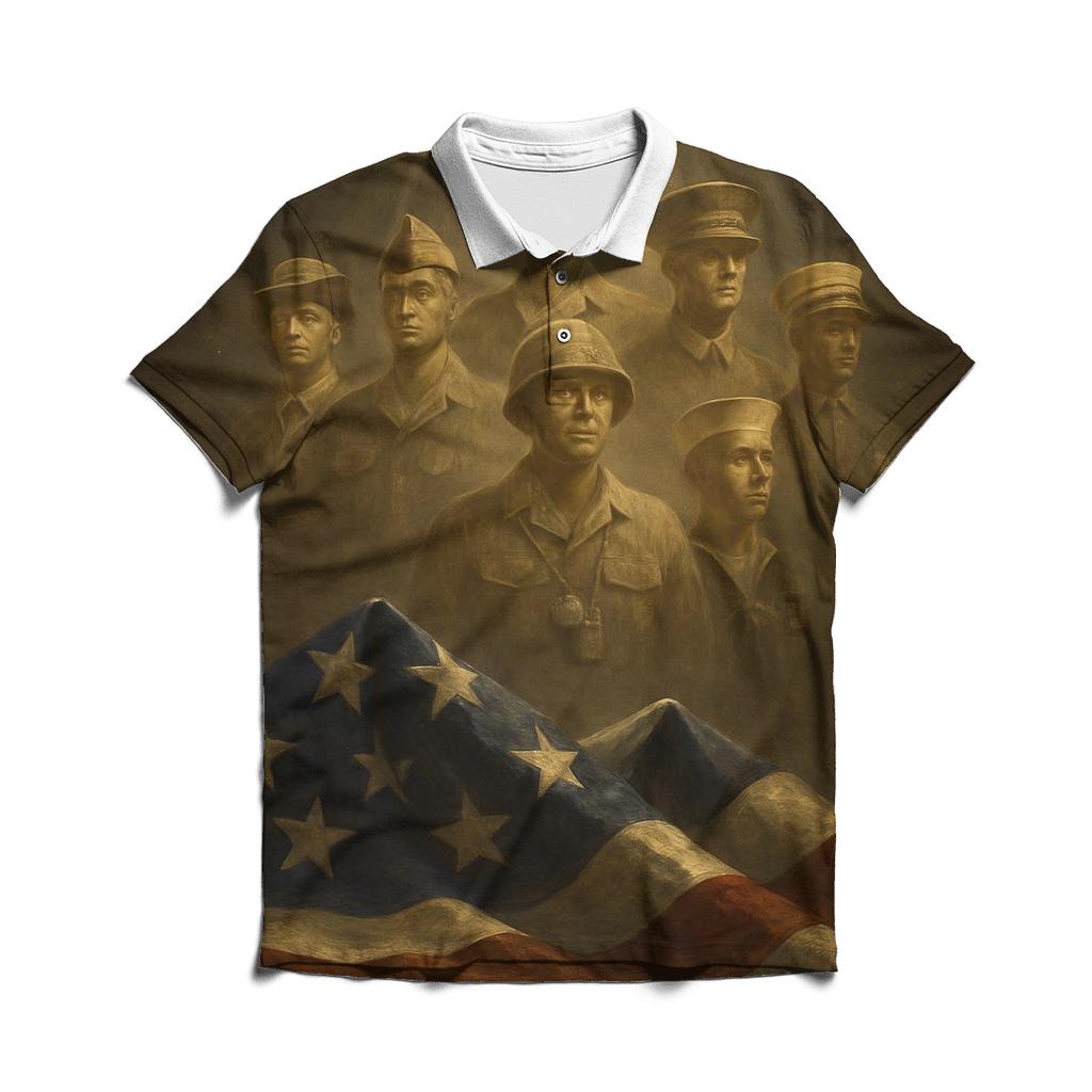 Rising From The Folded Flag premium cotton polo shirts