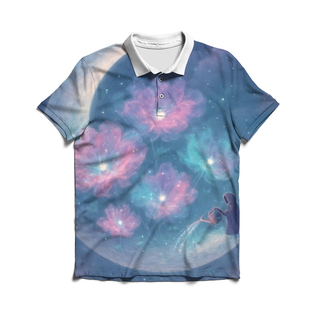 Nebula Garden On The Sleeping Moon personalized polo shirts