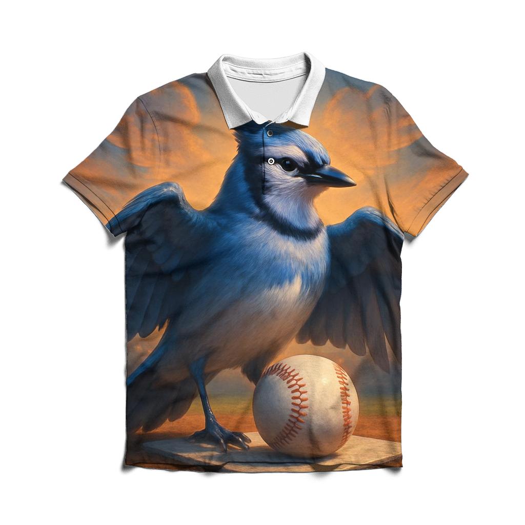 Feathered Horizon Home Plate Blue Jays designer slim fit polos