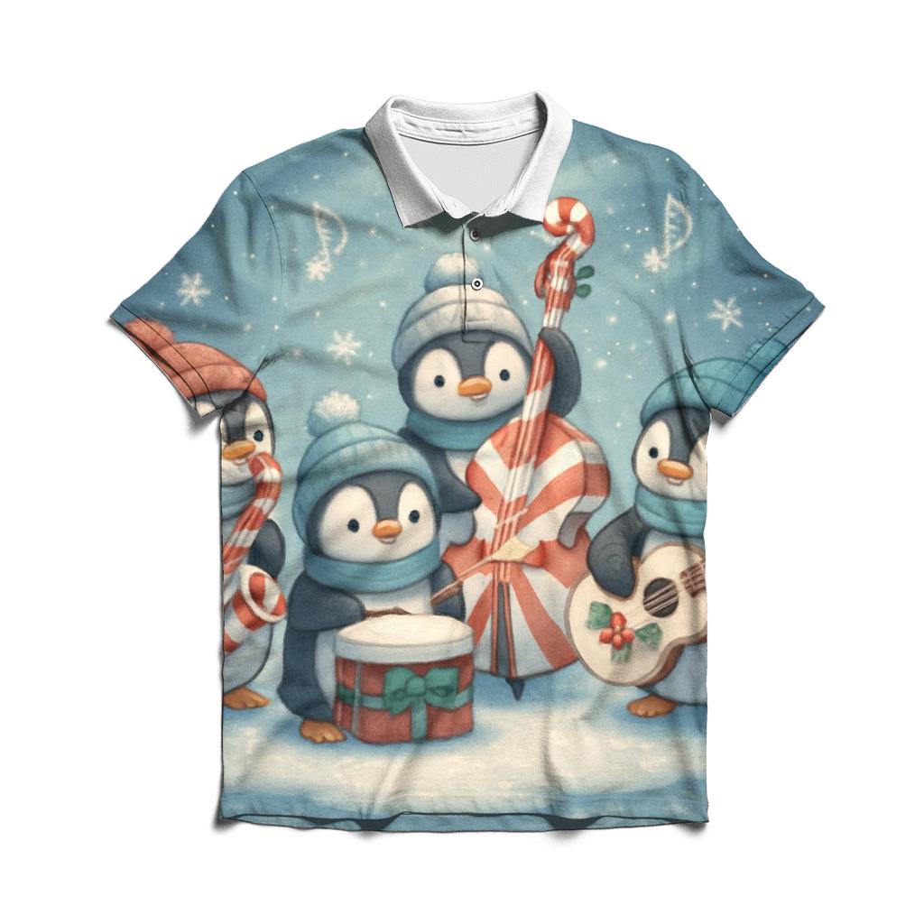 Polar Penguin Jazz Quartet embroidered polo tops