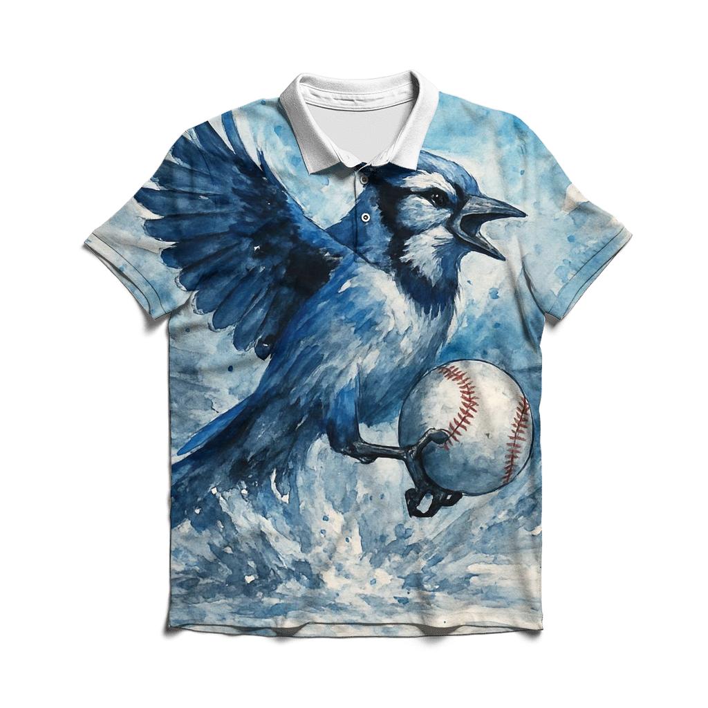 Rising Wings Over Winter Diamond Blue Jays premium cotton polo shirts