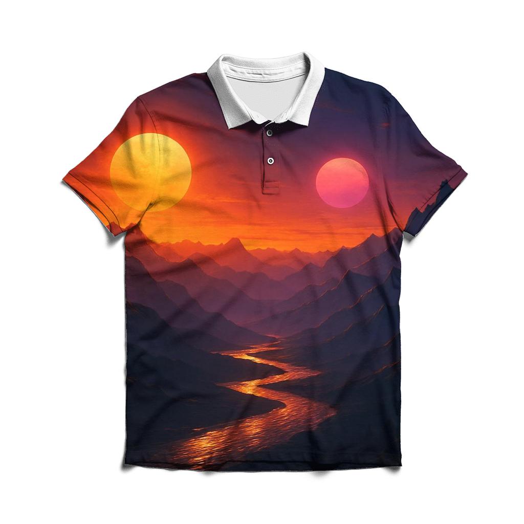 Valley Of Twin Suns embroidered polo tops