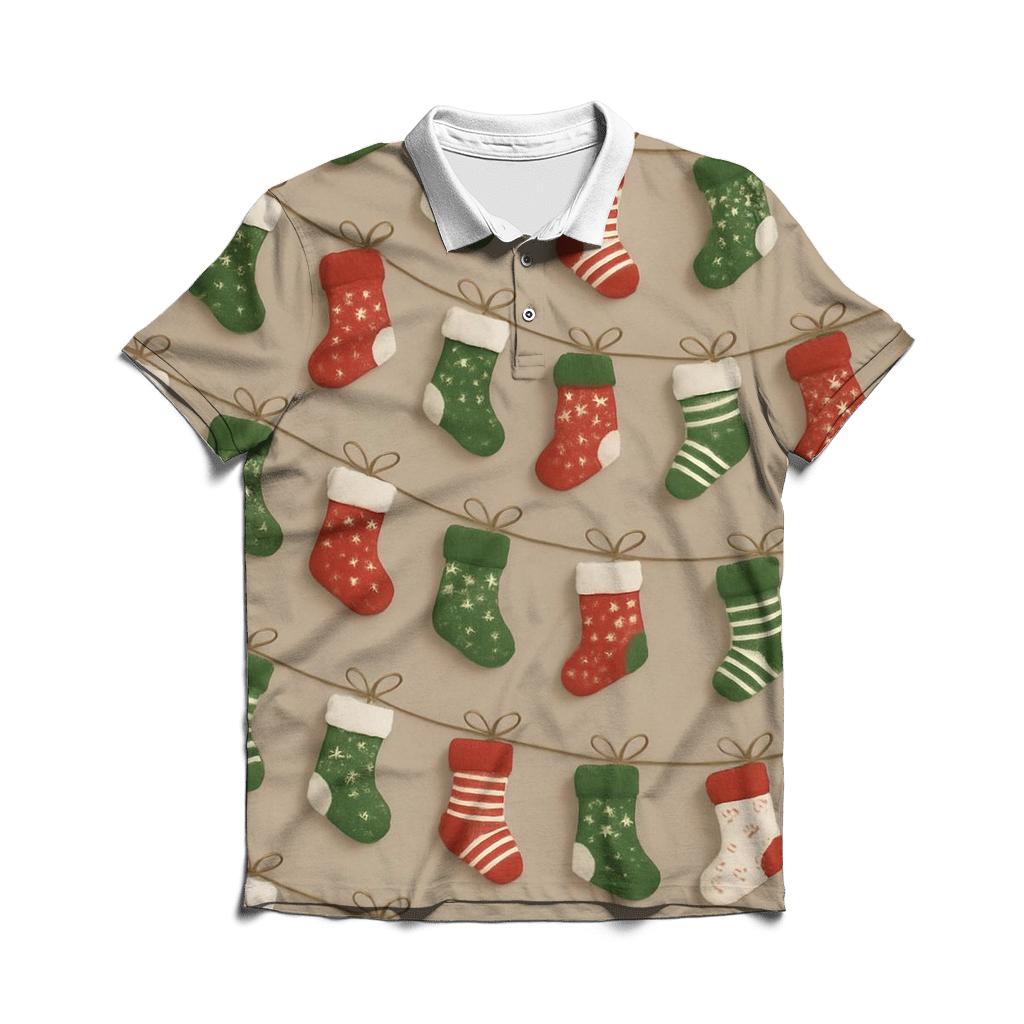 Stocking Garland Diagonal Wave casual sports polo shirts