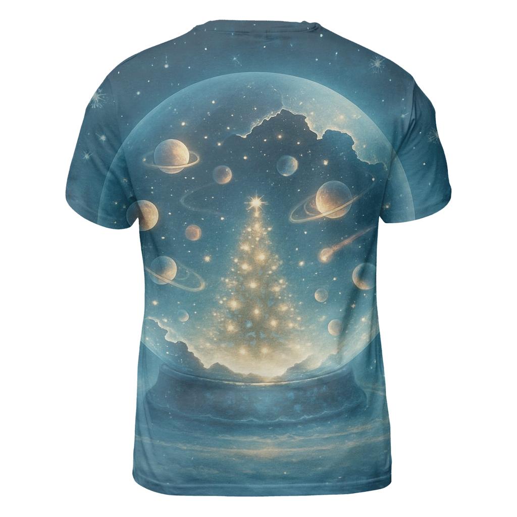 Cosmic Snow Globe Forest statement graphic shirts