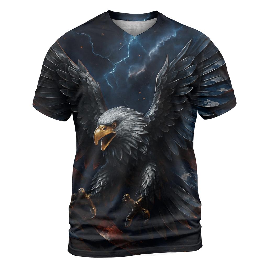 Eagle Storm Metallic Flight vibrant all-over design tees