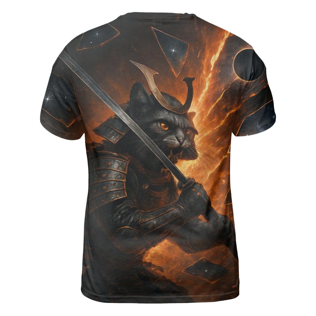 Chrono Rift Samurai Cat creative print fashion shirts