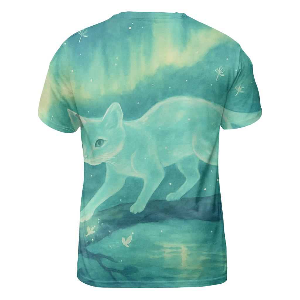 Aurora Forest Spirit Cat creative print fashion shirts