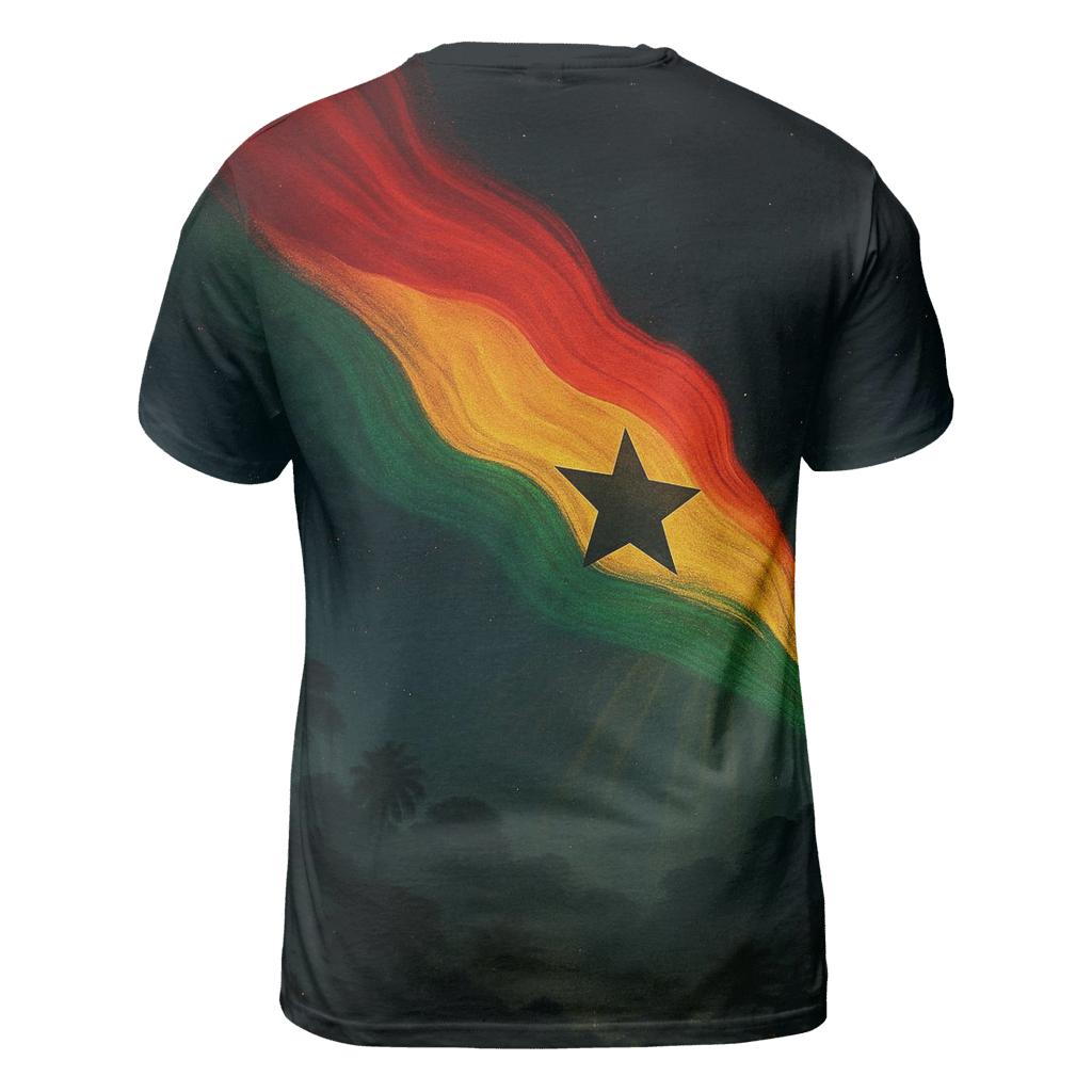Ghanaian_flag_jungle_comet_path creative print fashion shirts