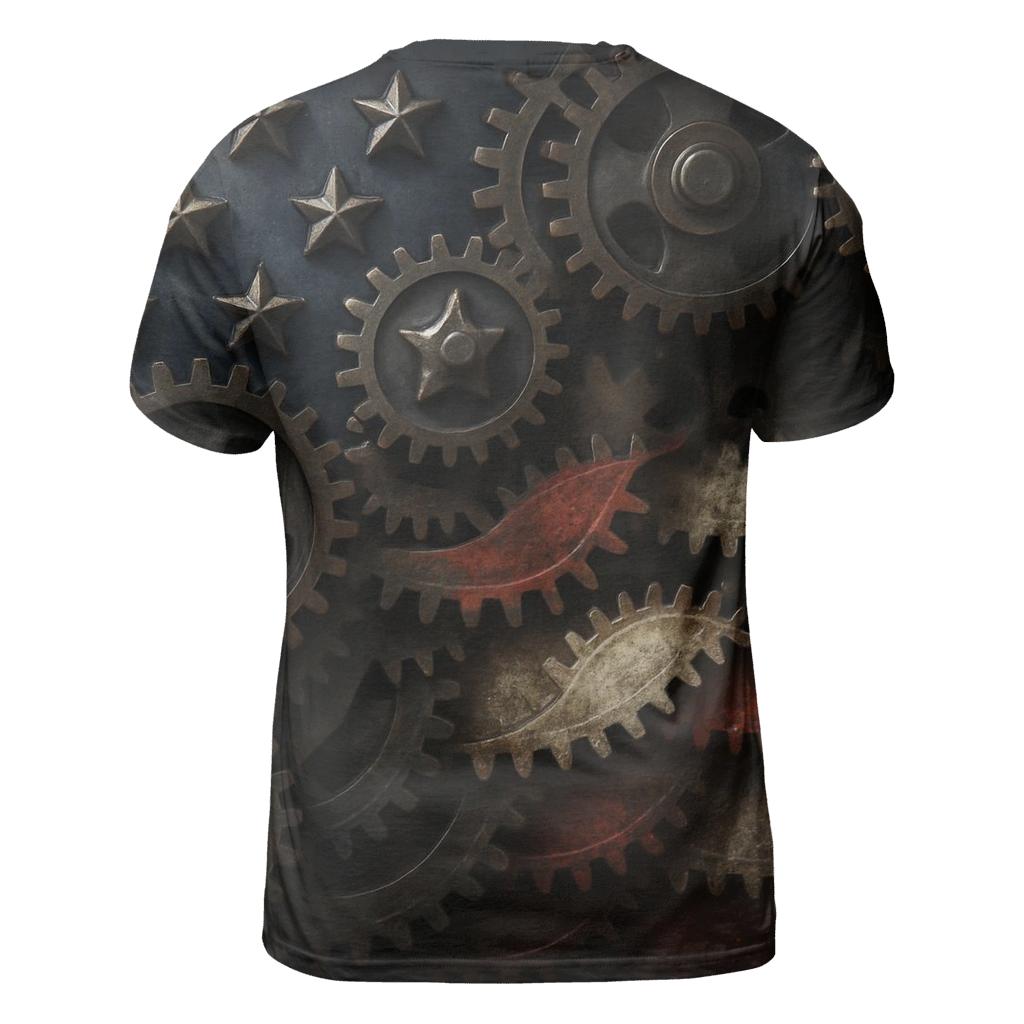Industrial Gears And Stripes custom all-over print shirts