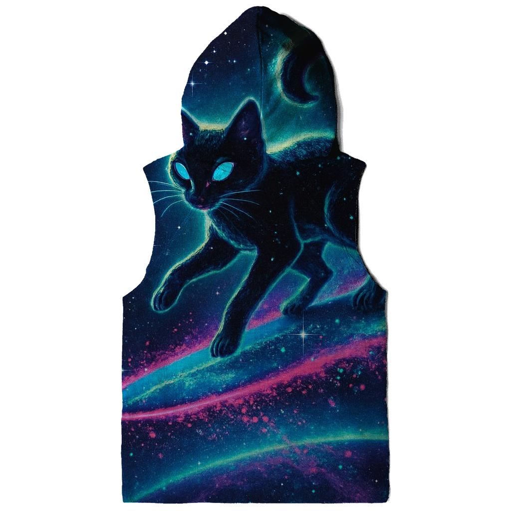 Cosmic Tide Surfing Cat zip-up hoodies